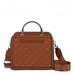 Montana West Quilted Brown Top-Handle Crossbody NWT